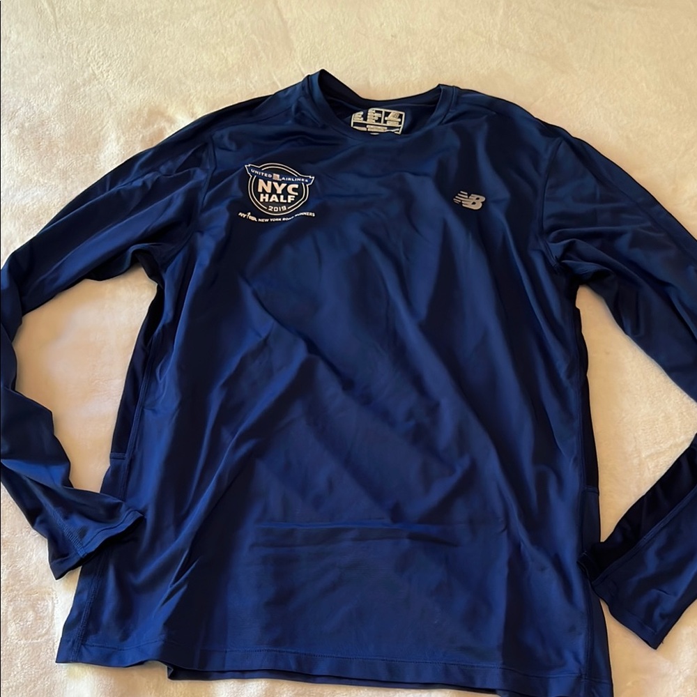 New Balance Navy Performance Long Sleeve